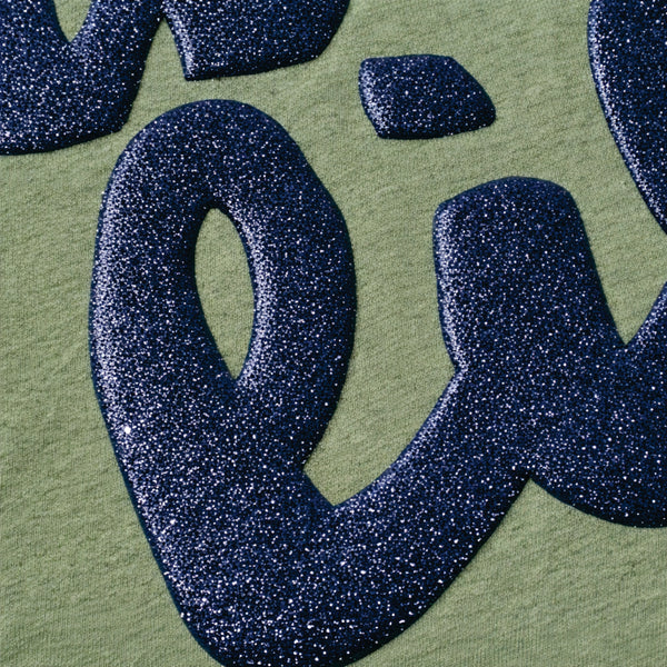 Badger Girls State Sage Sweatshirt – Navy Sparkle Puff Lettering