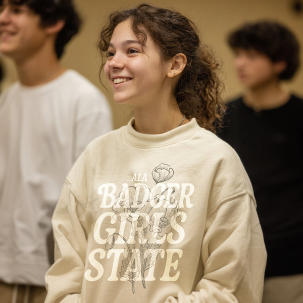 Badger Girls State Poppy Graphic Crew – Cream