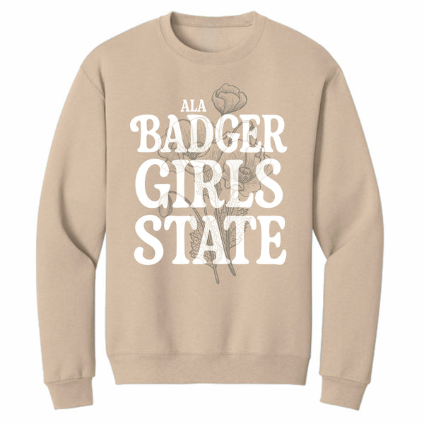 Badger Girls State Poppy Graphic Crew – Cream