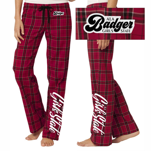 ALA Badger Girls State Flannel Plaid PJ Pant